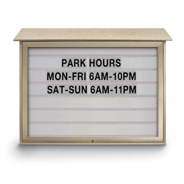 Indoor Enclosed Combo Board, 72"x36", Bronze Frame/White Porc & Buff